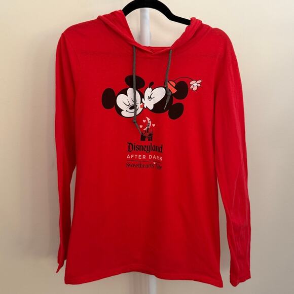 Disney Other - Disney Disneyland After Dark Mickey & Minnie Red Hoodie Top Unisex Small